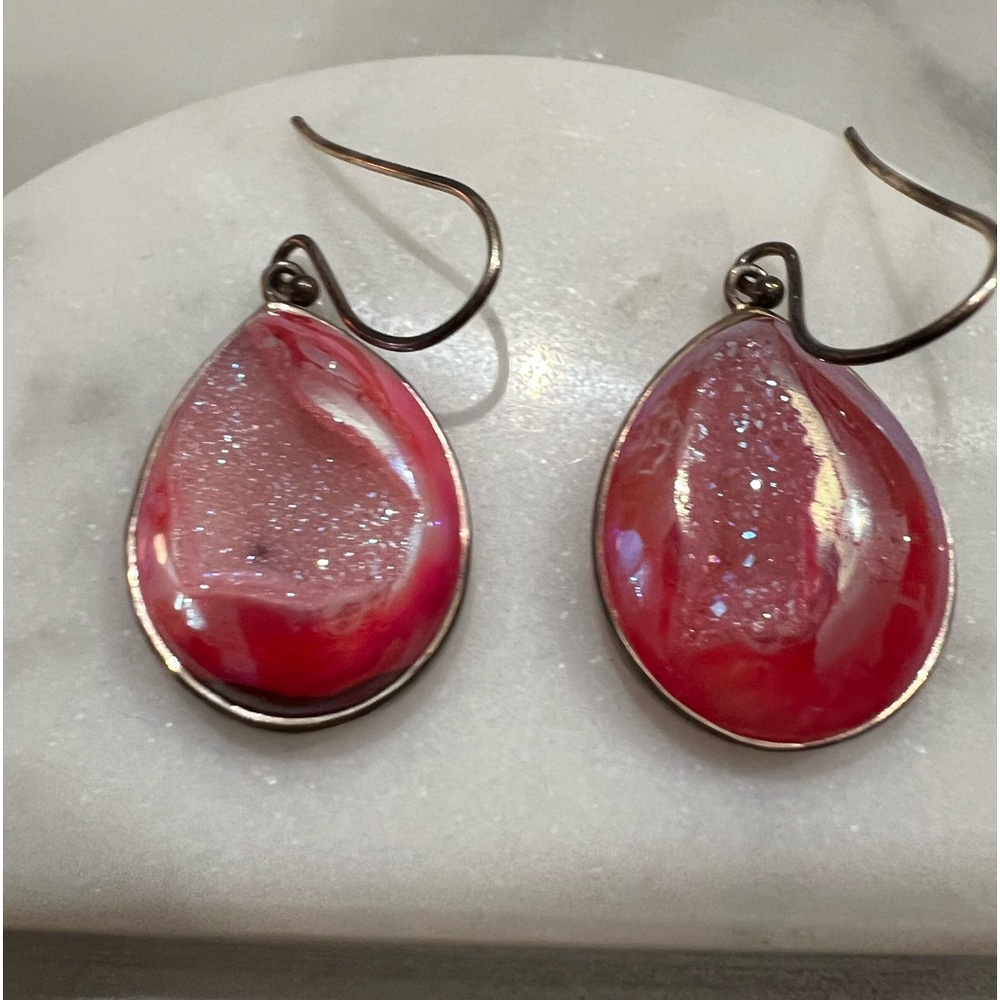 PINK DRUSY EARRINGS FOR THE GIRL WHO LOVES PINK OR BOLD STATEMENTS 🙆🏼‍♀️‼️